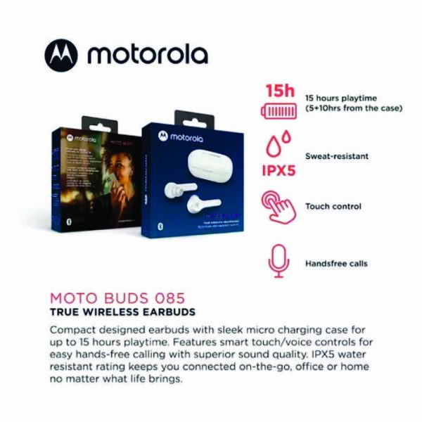 Auriculares inalámbricos Motorola Blanco Moto Buds 085