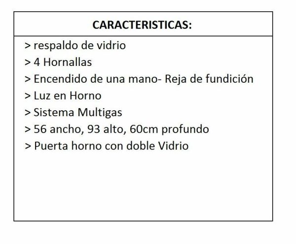 Cocina Escorial Master Style Blanca Multigas Reja de Fundicion