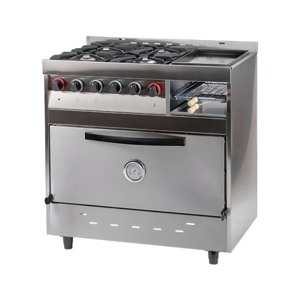 Cocina Industrial Acero 4 Hornallas Plancheta Carlitera