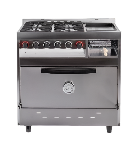 Cocina Industrial Acero 4 Hornallas Plancheta Carlitera