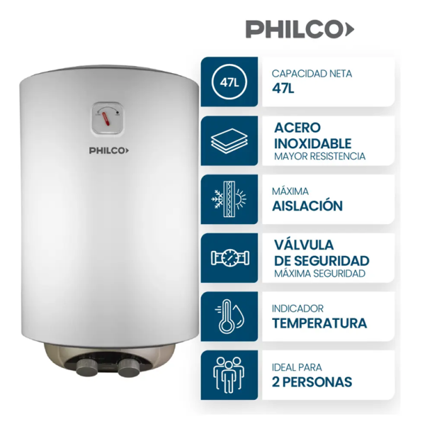 Termotanque Eléctrico Philco 50lts (carga inf.)
